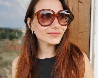 Sunglasses Women, Oversized Authentic Vintage 70's Sunglasses FRAMES ONLY, Never Used Vintage Square Brown Women Sunglasses, Sunglasses