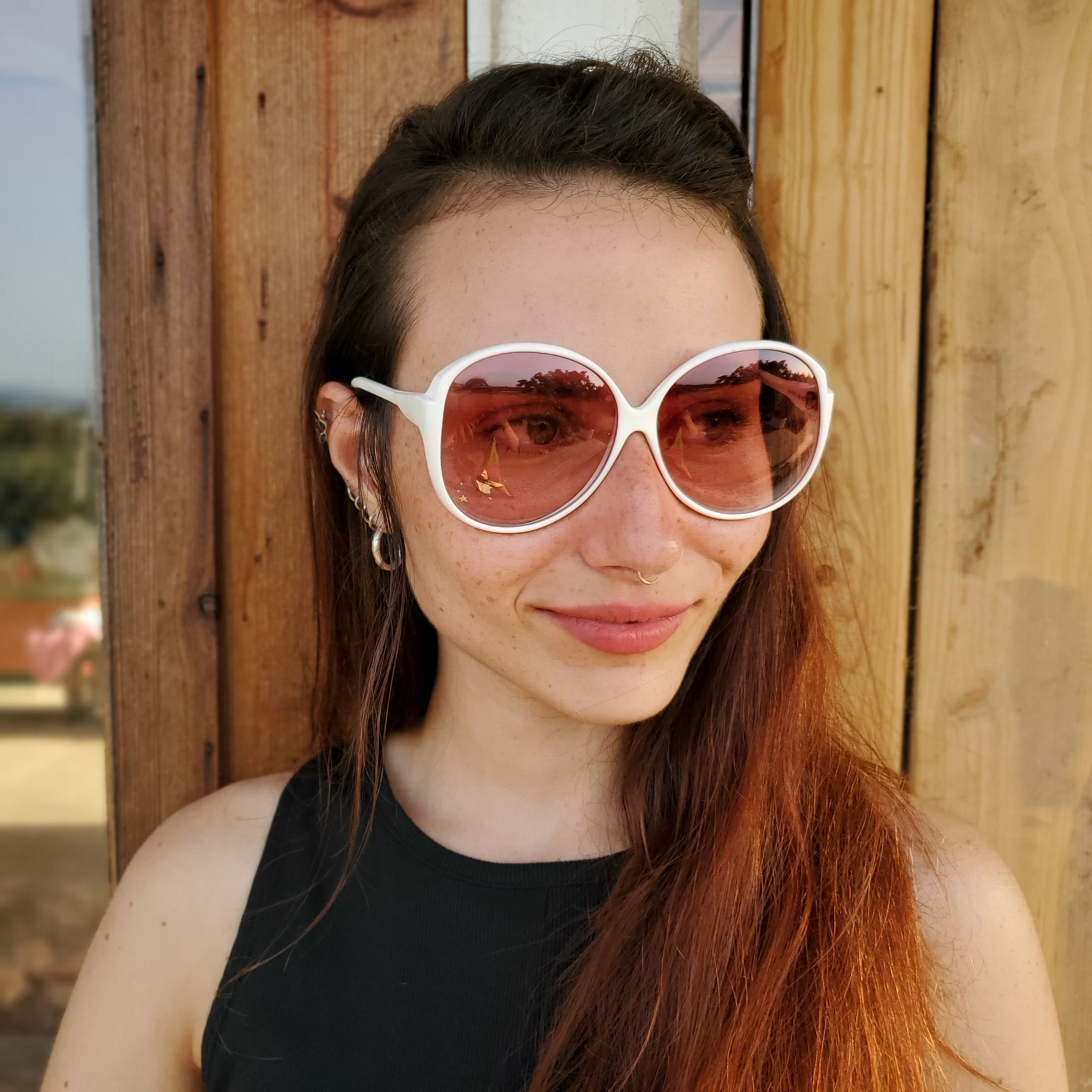 oversized white sunglasses