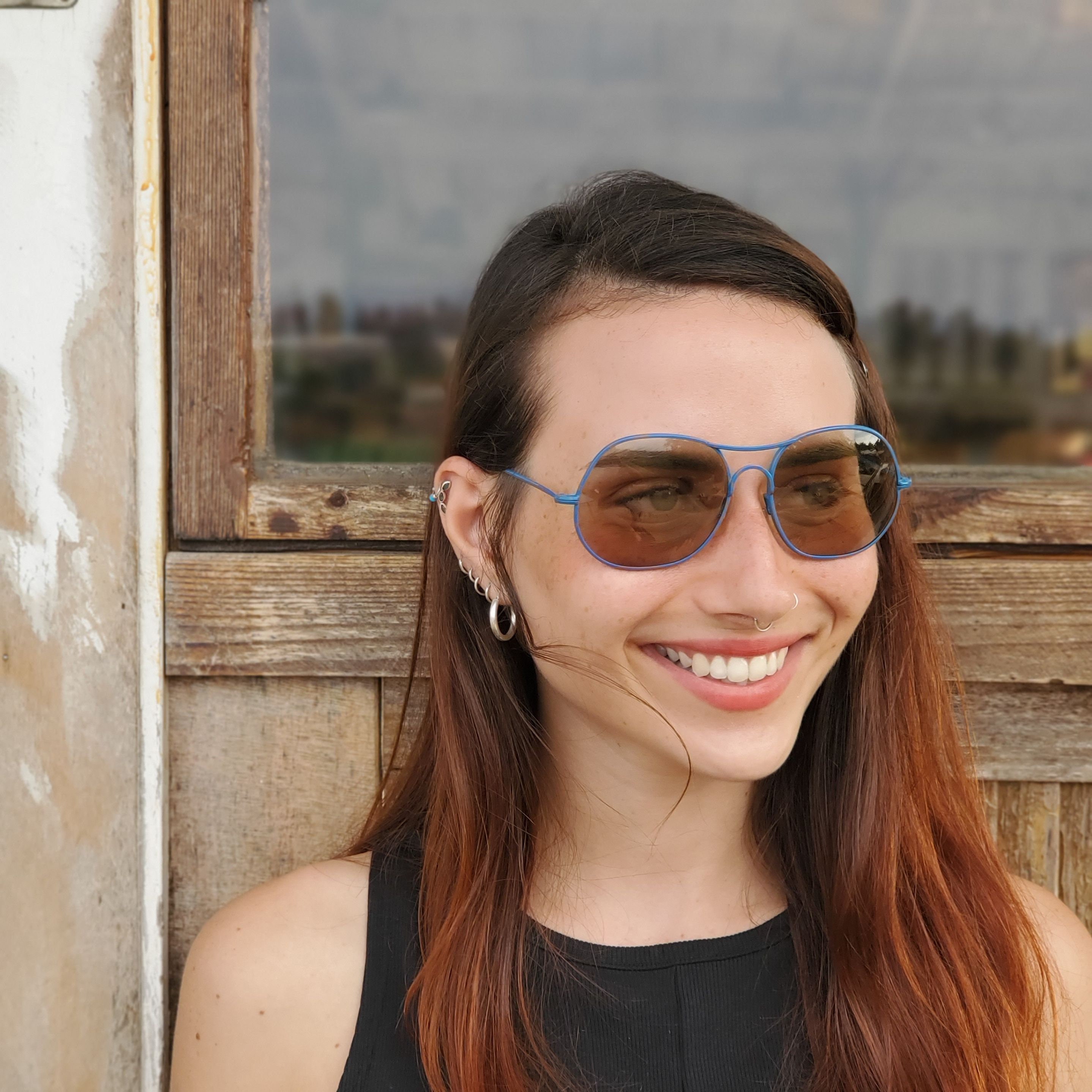 Brand new, never been worn sunglasses. Aviator style. Havana Prescription Sunglasses | Retro Teardrop Aviators | ROKA main image 4