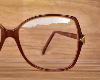 Vintage Women's Eyeglasses Frame Never Been Used 1980's Vintage Eyewear, Oversized Optical Glasses Frames, Brown Square Glasses, NOS Eyewear