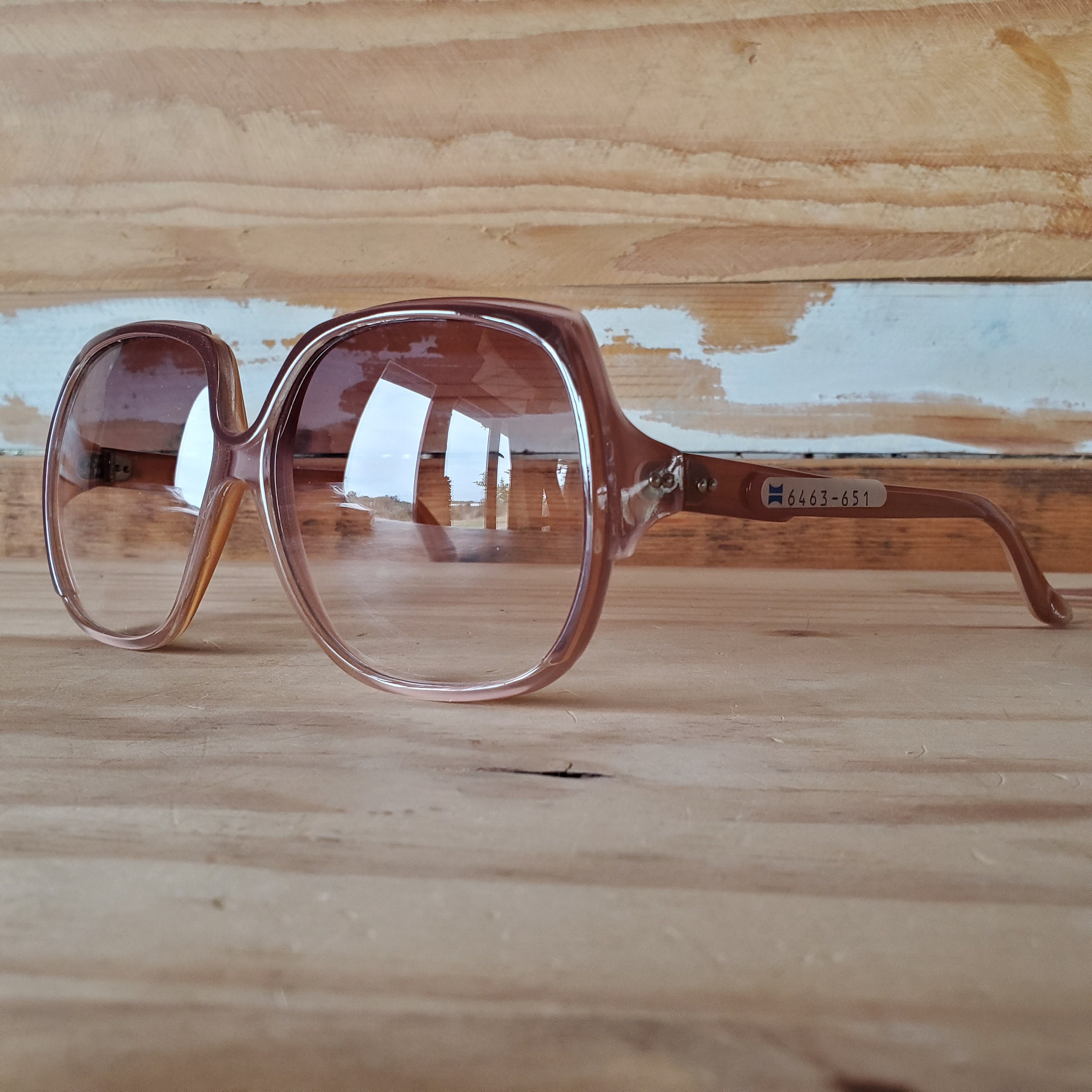 Oversized Vintage 70s Woman Brown Sunglasses FRAMES ONLY  display picture 3