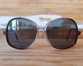 Sunglasses, Square Sunglasses, Sunglasses Women, Vintage Sunglasses, Vintage 70s Oversized Purple Sunglasses, Grade B, Boho Vintage Eyewear