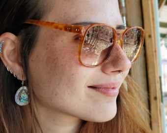 Unisex Sunglasses, Sunglasses, Vintage 70s Sunglasses, Unisex Square Sunglasses, Minimalist Horn Rim Sunglasses, Tortoise Brown Sunglasses