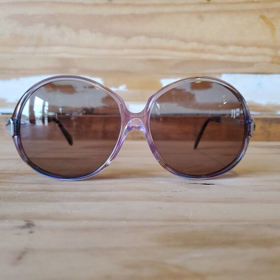 Vintage Purple Woman Sunglasses, 70s Oversized Rou
