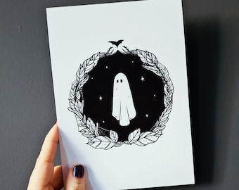 Little Spooky Wreath Print