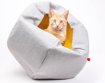 Cat ball 2in1, upcycling, cat cave, cat house, cat bed, cat, animal bed, felt, felt cave