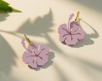 Cayenne Earrings, Solidarity Jewelry Venezuela, Hibiscus Flower Hoops, Gift for Venezuelans Abroad, Floral Jewelry, Limited Edition