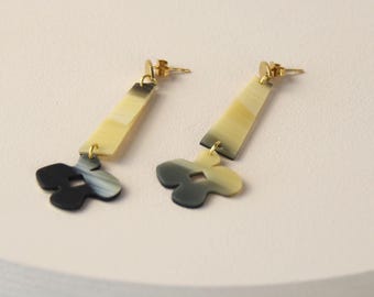 Geometric Flower Earrings. Minimalist Handmade Jewelry. Everyday Floral Earrings. Lightweight Modern Jewelry. Gift for Her
