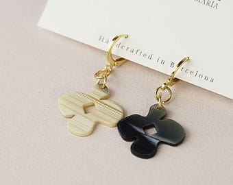 Geometric Flower Earrings. Minimalist Handmade Jewelry. Everyday Floral Earrings. Lightweight Modern Jewelry. Gift for Her