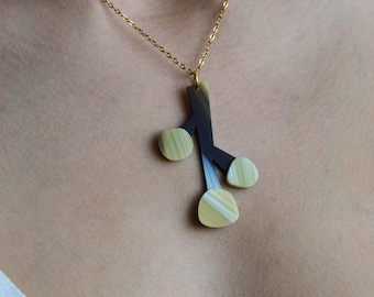 Minimalist Flower Necklace. Unique Geometric Necklace. Vegetable Acetate Flower. Contemporary Necklace. Gift for Her. Tulip Necklace
