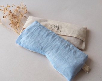 Weighted Eye Pillow. Migraine and Stress Relief. Natural Linen and Cotton with Lavender. Hot/Cold Therapy. Aromatherapy. Yoga - Meditation