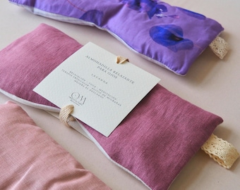 Weighted Eye Pillow. Migraine and Stress Relief. Natural Linen and Cotton with Lavender. Hot/Cold Therapy. Aromatherapy. Yoga - Meditation