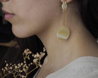 Statement Geometric earrings, Acetate earrings, Stud earrings, Minimalist design, Bold jewelry, Retro air, Lightweight Circular Earrings