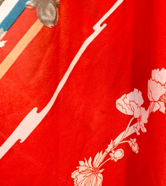 1970’s Red Tropical Print Dress - image 7