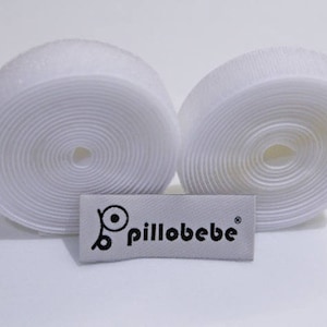 5 Yards Sew On Hook And Loop Strips Set With Non-Adhesive Back Nylon Fabric Fastener White