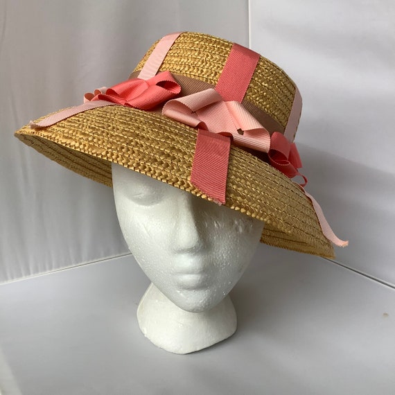 Vintage 60s Janie of Palm Springs, pink ribbon, s… - image 1