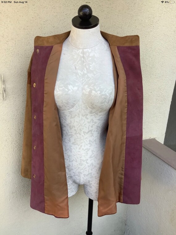 Chic Bonnie Cashin Sills Suede Mod Colorblock Jac… - image 2