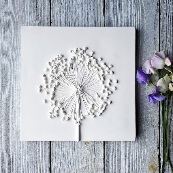 Allium Plaster Cast Wall Plaque