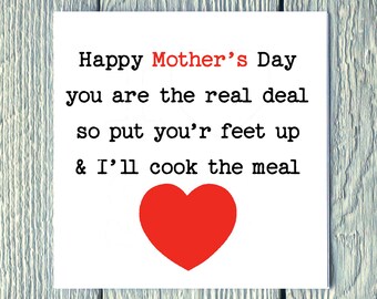 Happy Mothers Day You Are The Real Deal - Card, thoughtful, alternative, funny Card, for Mum