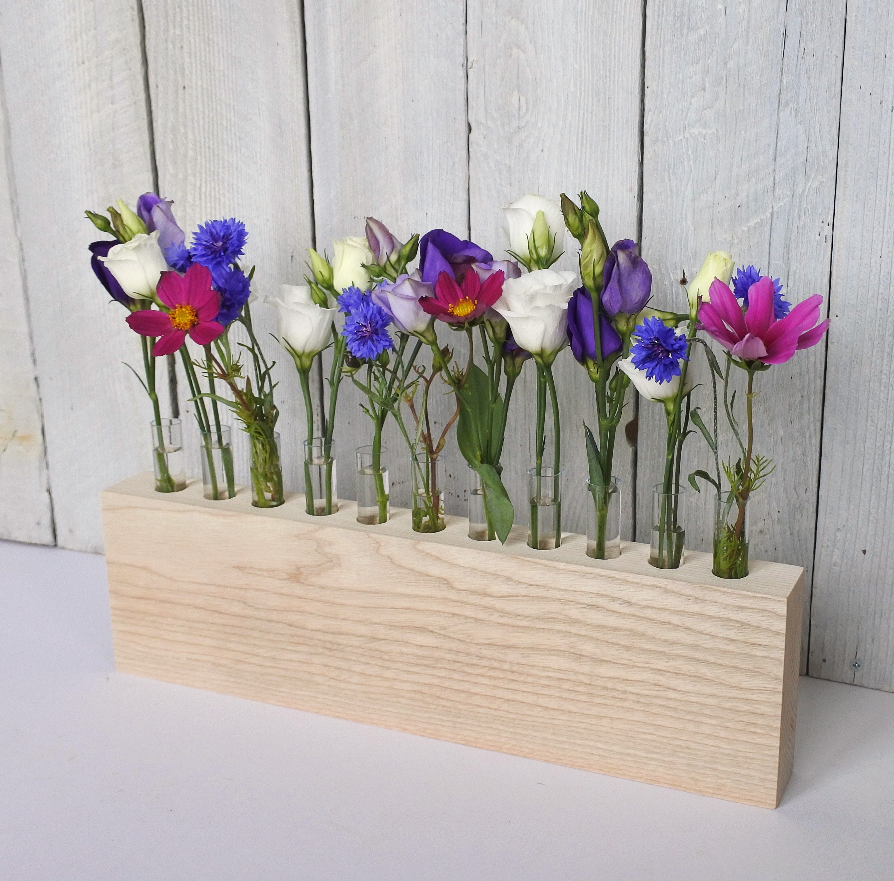 Wood Test Tube Flower Vase Botanical Vase Flower Vase Etsy