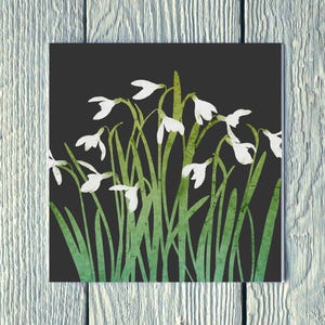 Campanillas de invierno, tarjeta de felicitación