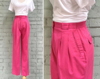 vintage 1980s pleated pants 80s high rise casual Izod trousers classic preppy lightweight golf summer slacks / small