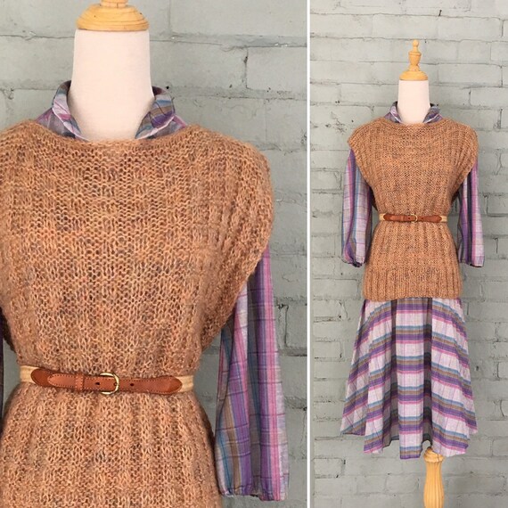 vintage 1970s sweater vest / 70s boho retro indie