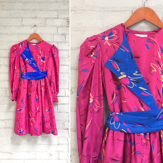 vintage 1980s floral mini dress / 80s DEADSTOCK ne