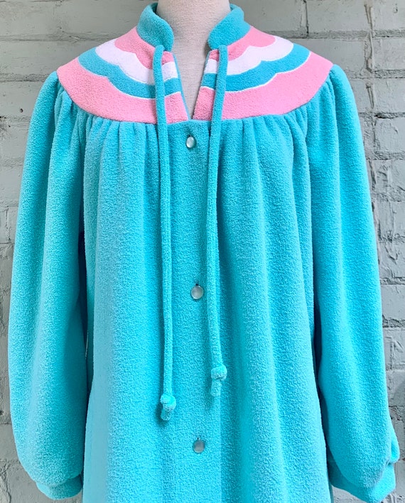 vintage 1980s full length robe cosy 80s terry clo… - image 3