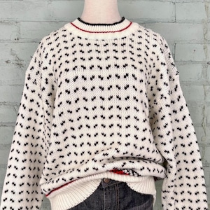 90s jacquard paris knit sweater France製 90s Jacquard Sweater - Etsy