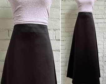 vintage 1990s black maxi skirt 90s elegant evening a-line skirt classic high waisted glam holiday dressy mod skirt / medium