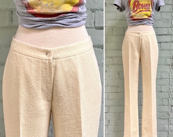 vintage 1970s low rise pants 70s hip hugger trousers boho classic casual straight leg slacks / small