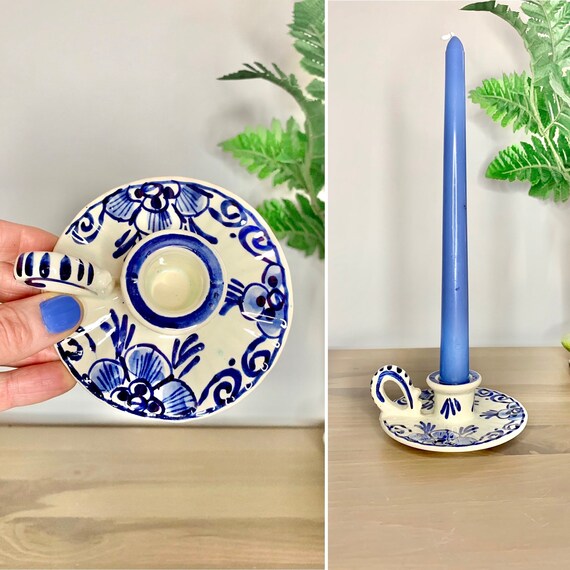Vintage Delfts Blue Candle Holder