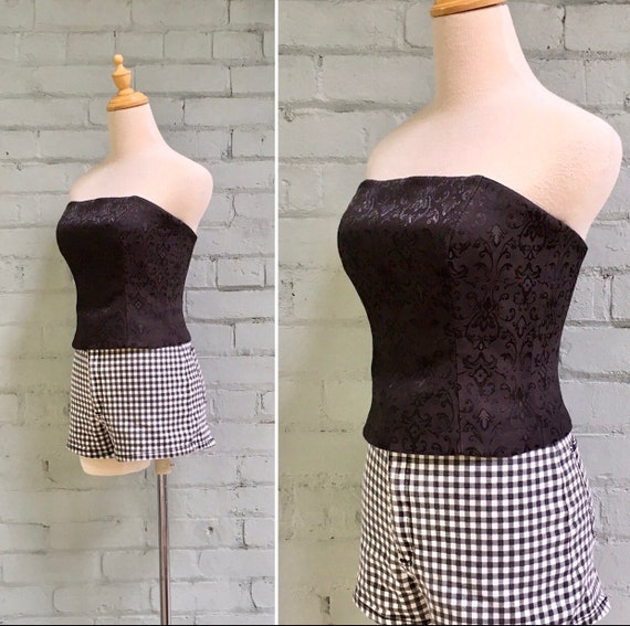 vintage 1980s bustier top / 1980s corset top / 198