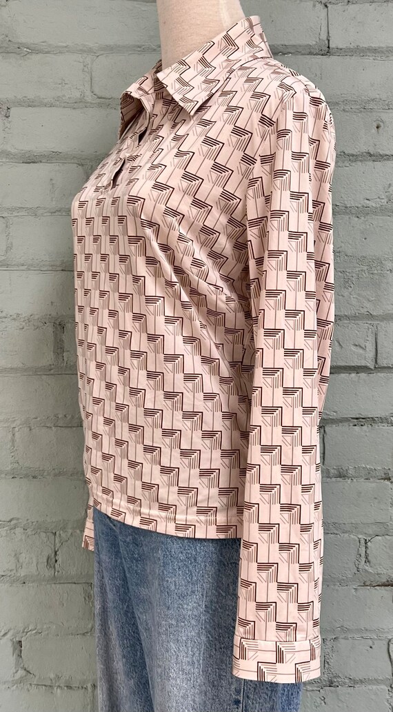 vintage 1970s novelty print pullover shirt 70s da… - image 4