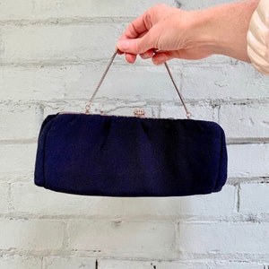 Bolso de noche negro vintage de los años 50 y 60, estilo cóctel, elegante, con asa de cadena, para fiesta.