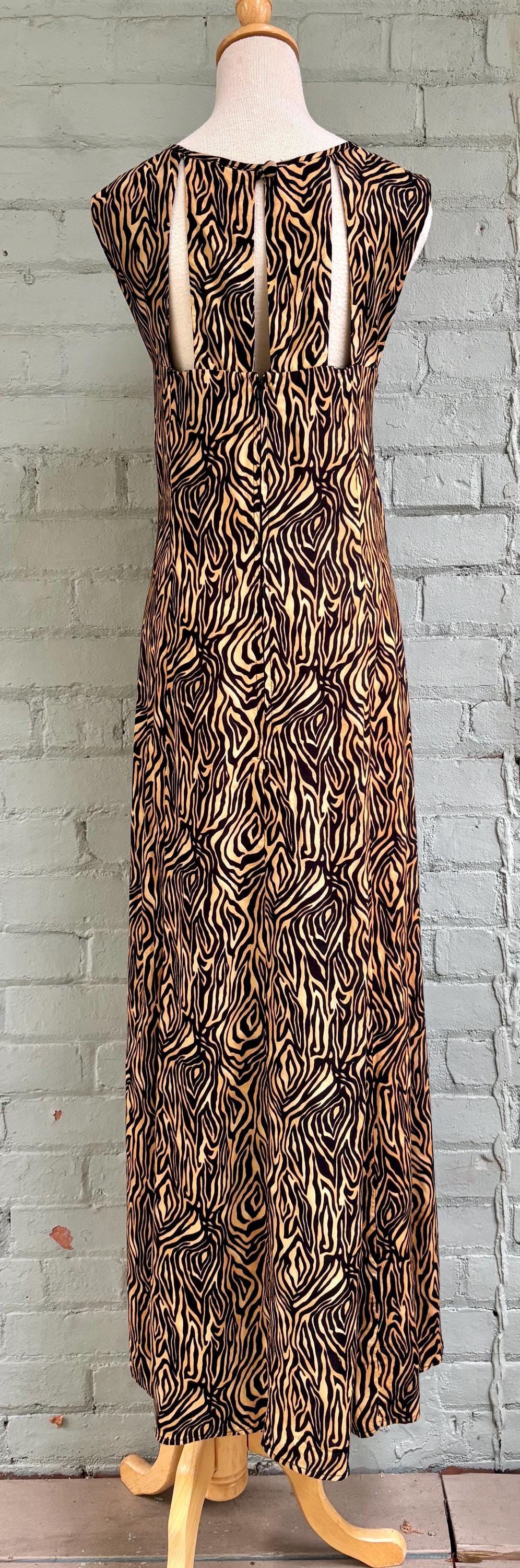 90s Abstract Print Maxi Dress, Open Back Sleeveless Trapeze Dress (large) -  Etsy