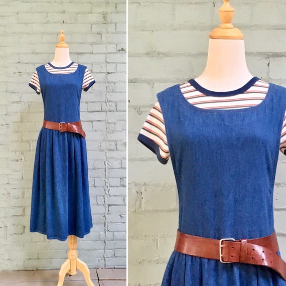 80's pinafore dress