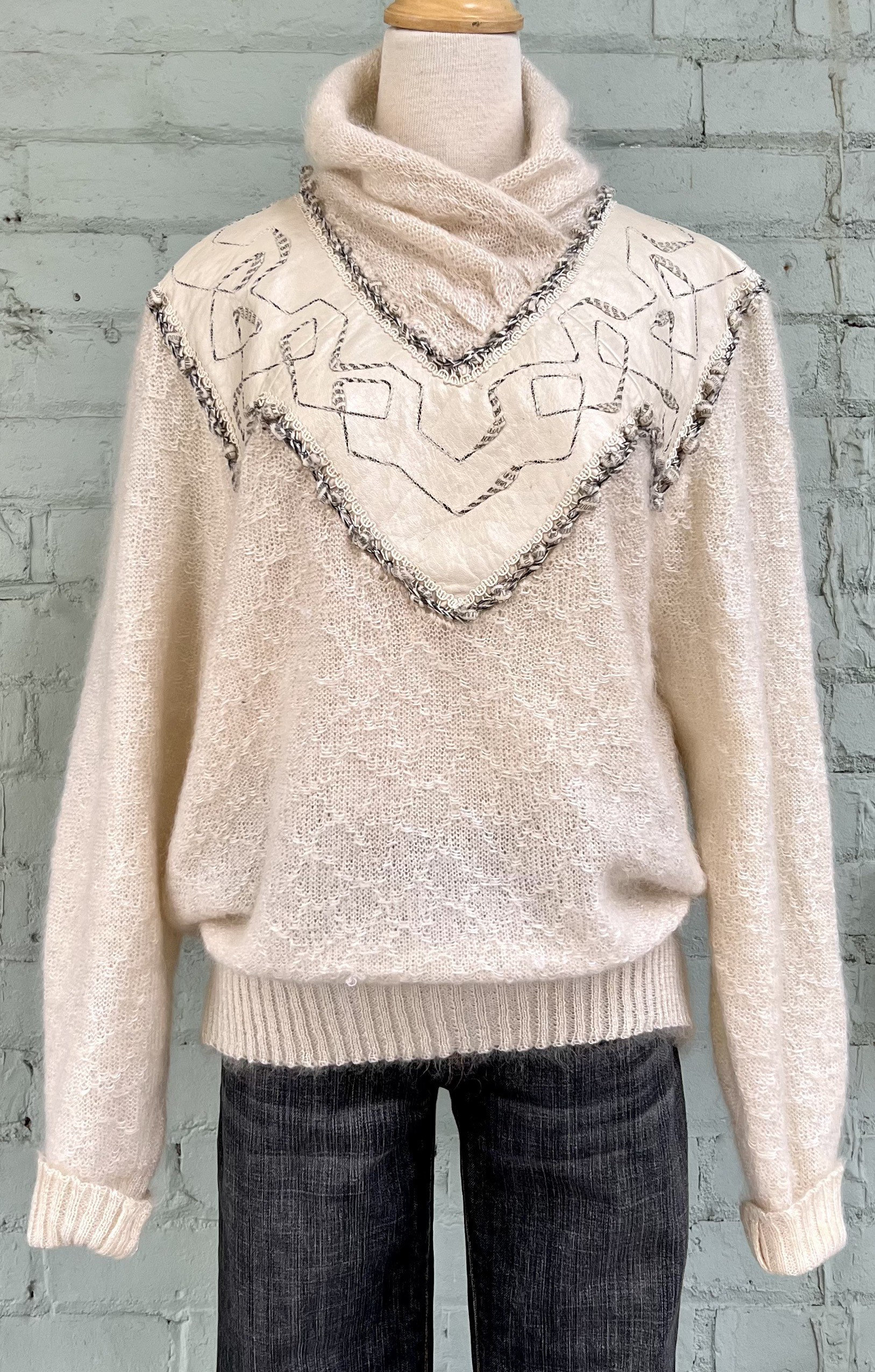 Stripe Mohsil Casey Striped Mohair Jumper Vintage 80s Mohair Cowl