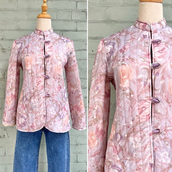 メーカー 一覧 1970s Vintage Floral Clasp Frog 70s Jacket Mandarin Quilted ノーカラージャケット