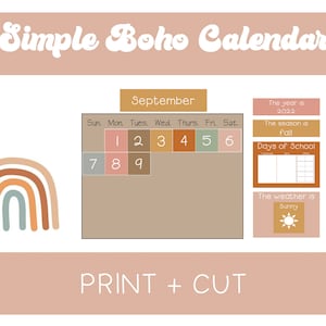 Simple Boho Calendar Cards
