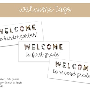Welcome Back to School Printable Tags K-5 INSTANT DOWNLOAD