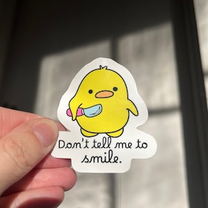 Don&#39;t Tell Me To Smile waterproof sticker | Feminism Sticker, Women&#39;s Rights, Social Justice, Equality, Feminism Gifts