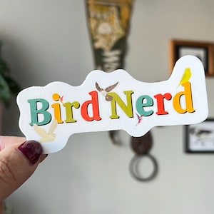 Bird Nerd waterproof vinyl sticker | Birding, Birder image 2