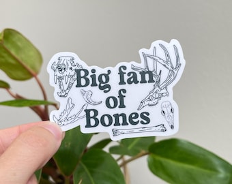 Big Fan of Bones Waterproof Vinyl Sticker | Skulls, Shed Hunting