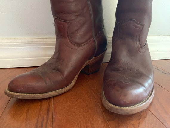 Vintage Frye Leather Cowboy Boots / Vintage Cowboy