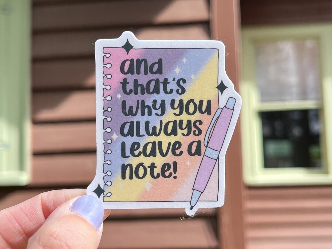 Leaf A Note Always Leave a Note Waterproof Vinyl Sticker | TV Show Quote, Bluth - Etsy