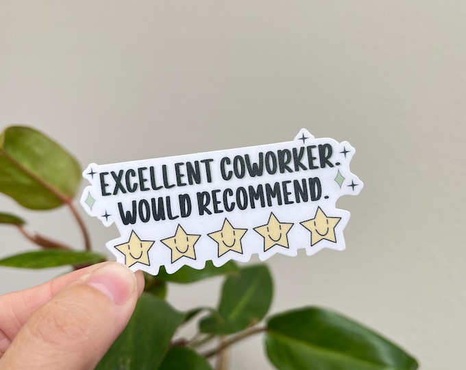 Excellent Coworker Waterproof Sticker | Employee of the month