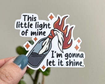 This Little Light Of Mine Molotov Cocktail Waterproof Vinyl Sticker | Resist, Protest