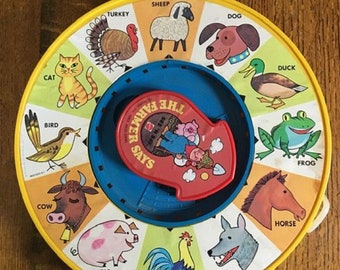 pull string farm animal toy